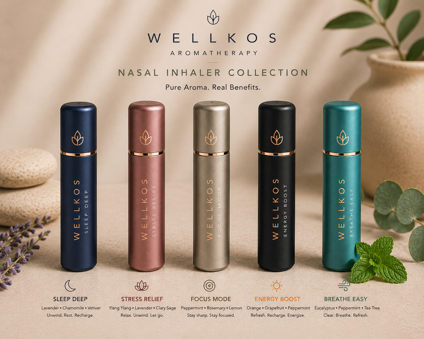 Wellkos Aromatherapy Nasal Inhalers
