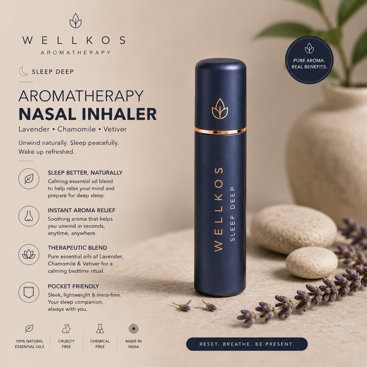 Wellkos Sleep Deep Aromatherapy Nasal Inhaler