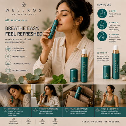 Wellkos Breathe Easy Aromatherapy Nasal Inhaler