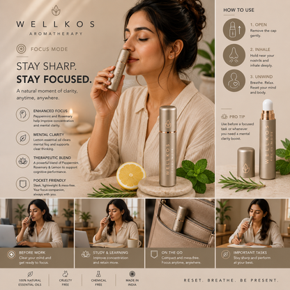 Wellkos Focus Flow Aromatherapy Nasal Inhaler