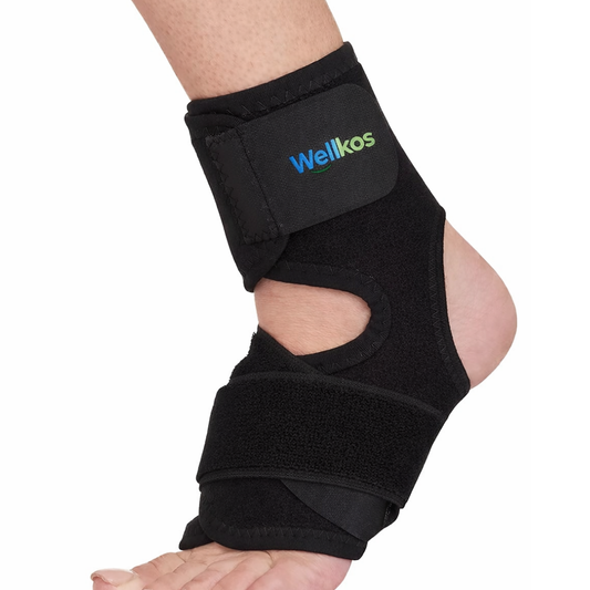 Wellkos Adjustable Ankle Brace Foot Pain Relief Compression Bandage for Men and Women Ankle Support